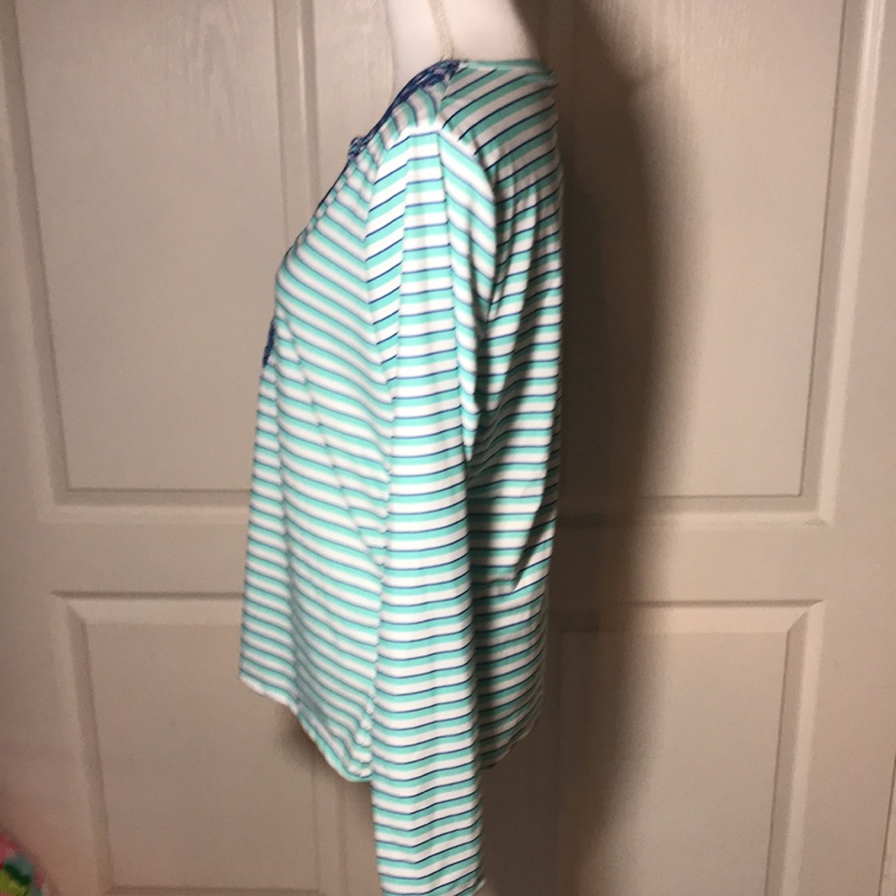 Cabana Life UPF 50+ Rashguard Top XL blue white striped - Picture 4 of 7